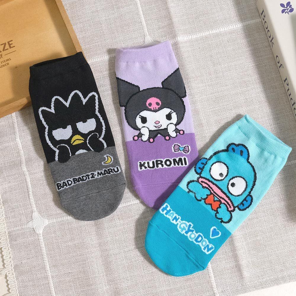 AHUA阿華有事嗎 三麗鷗半身人物拼接短襪 K2254 正韓襪子 百搭純棉襪 韓妞必備 少女襪-細節圖7