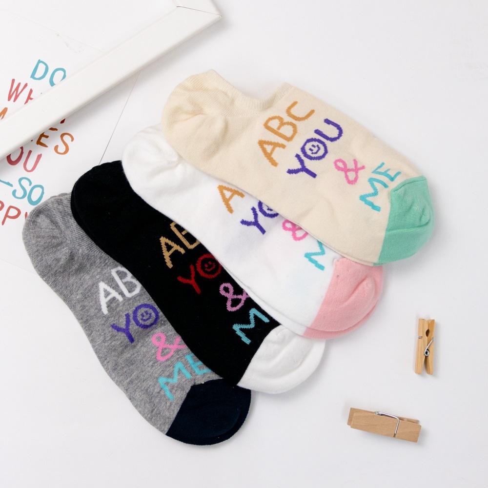 AHUA 韓國襪子 YOU&ME縷空笑臉船型襪 K2051 韓妞必備 止滑襪 百搭純棉襪 正韓襪子 少女襪 阿華有事嗎-細節圖4