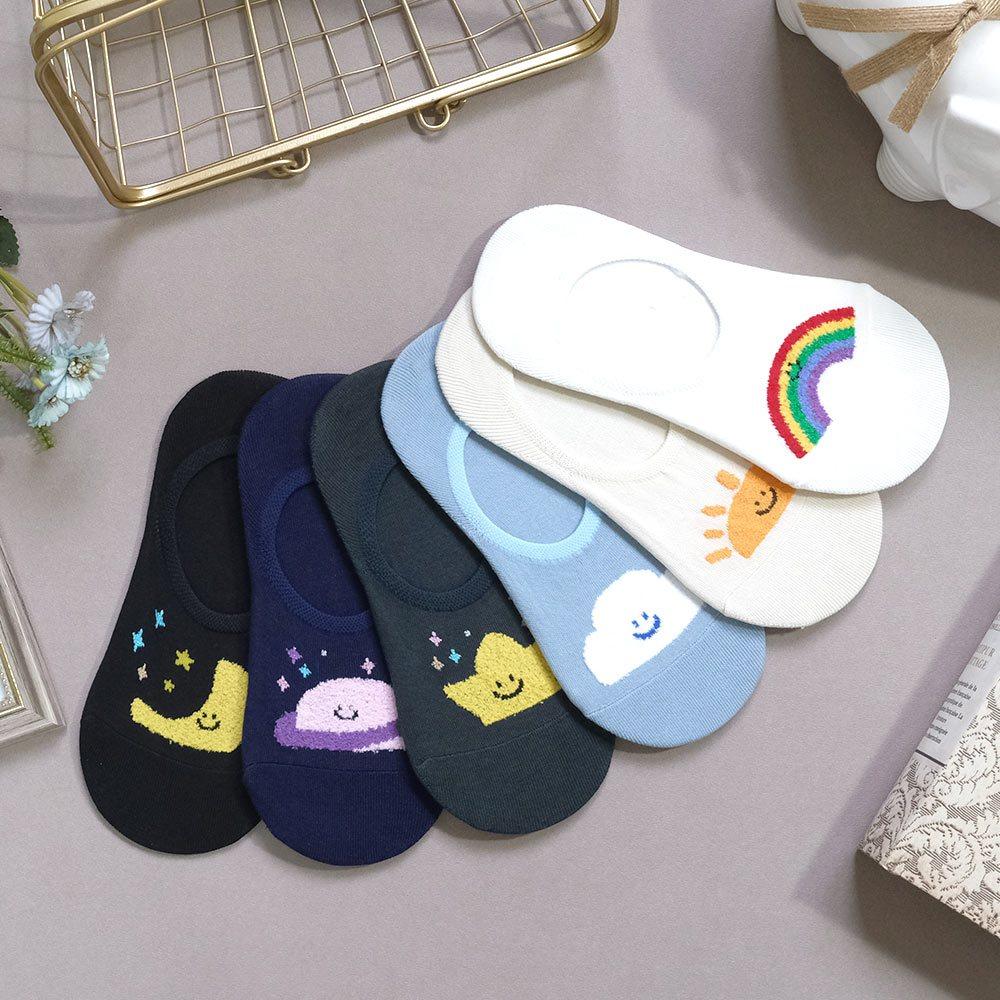 AHUA阿華有事嗎 立體毛毛微笑氣候星球隱形襪 K2149 正韓襪子 百搭純棉襪 韓妞必備 少女襪-細節圖3