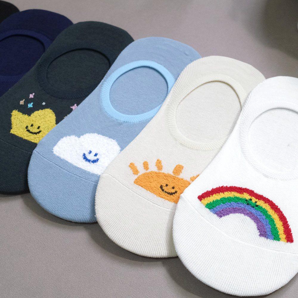 AHUA阿華有事嗎 立體毛毛微笑氣候星球隱形襪 K2149 正韓襪子 百搭純棉襪 韓妞必備 少女襪-細節圖4