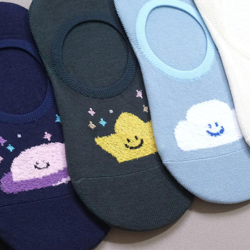 AHUA阿華有事嗎 立體毛毛微笑氣候星球隱形襪 K2149 正韓襪子 百搭純棉襪 韓妞必備 少女襪-細節圖5