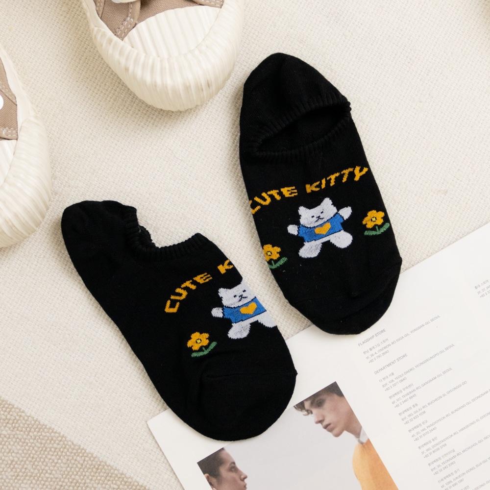 AHUA 韓國襪子 可愛穿衣動物朋友小花船型襪 K2068 韓妞必備 百搭純棉襪 正韓襪子 少女襪 阿華有事嗎-細節圖7