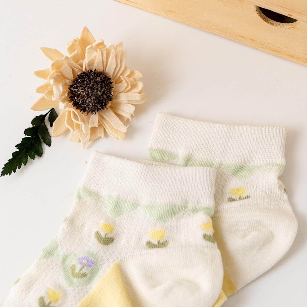 AHUA阿華有事嗎 滿版菱形小花腳底拼色網眼短襪 K2095 正韓襪子 百搭純棉襪 韓妞必備 少女襪-細節圖9