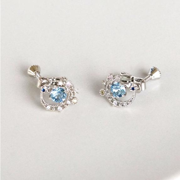 AHUA阿華有事嗎 藍水鑽月亮夜空耳夾 A0850 正韓 Ins風 時尚 氣質 百搭 耳夾 無耳洞 水鑽款-細節圖3