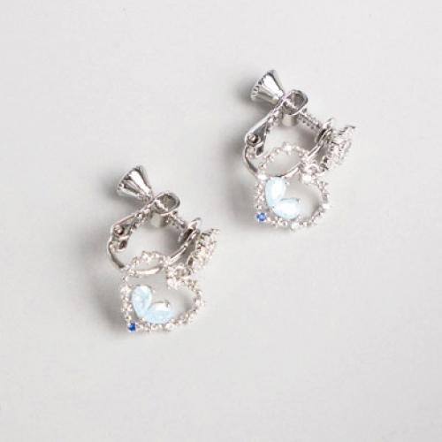 AHUA阿華有事嗎 藍水鑽摟空愛心耳夾 A0853 正韓 Ins風 時尚 氣質 百搭 耳夾 無耳洞 水鑽款-細節圖4