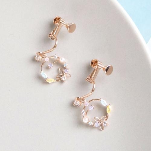 AHUA阿華有事嗎 小彩鑽珍珠花圈耳夾 A0852 正韓 Ins風 時尚 氣質 百搭 耳夾 無耳洞 基本款-細節圖8