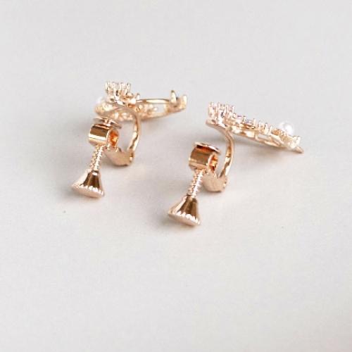 AHUA阿華有事嗎 小彩鑽珍珠花圈耳夾 A0852 正韓 Ins風 時尚 氣質 百搭 耳夾 無耳洞 基本款-細節圖9