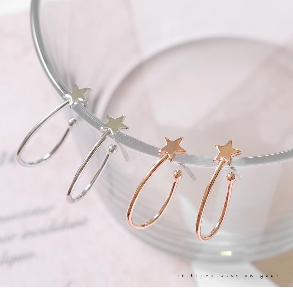AHUA阿華有事嗎 韓國飾品 幸運流星圈圈耳環【A0309】正韓 C圈 可愛 時尚 簡約 韓妞必備 百搭 基本款 耳針-細節圖4