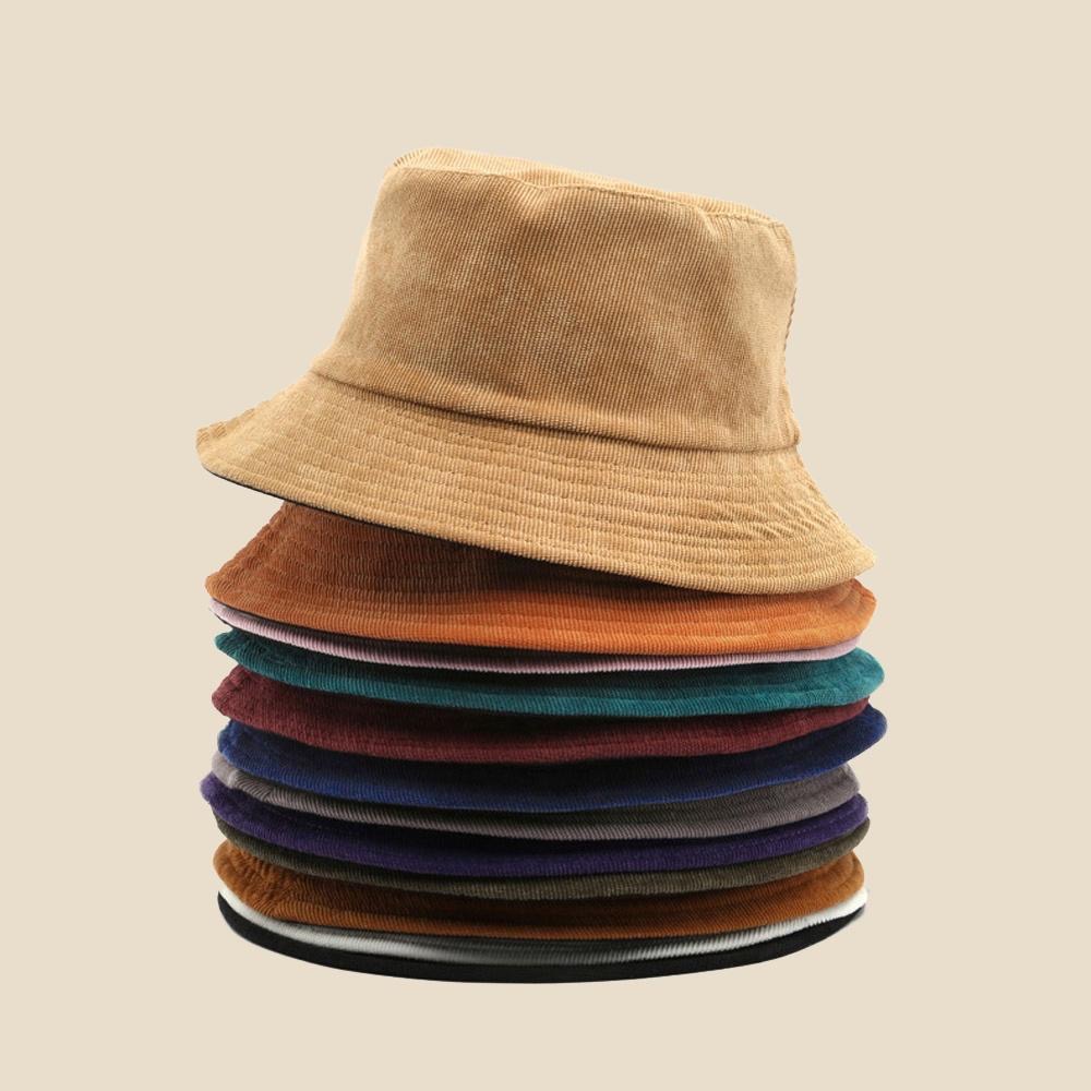 AHUA阿華有事嗎 休閒雙面純色燈芯絨漁夫帽 H0037 簡約 百搭基本款帽子 老帽 遮陽帽-細節圖2