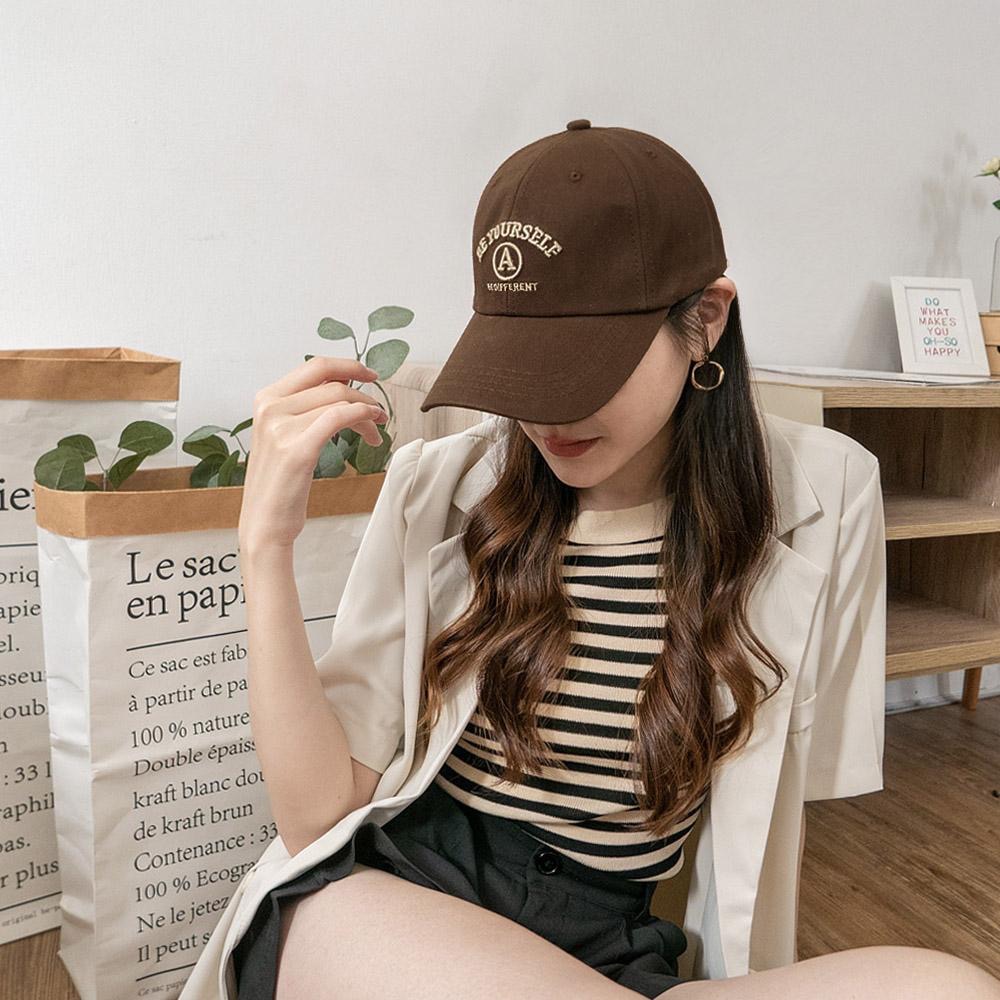 AUHA阿華有事嗎  BE YOURSELF刺繡棒球帽 H0060 韓系配件 可調式帽子 百搭 顯瘦 基本款 老帽 帽子-細節圖5