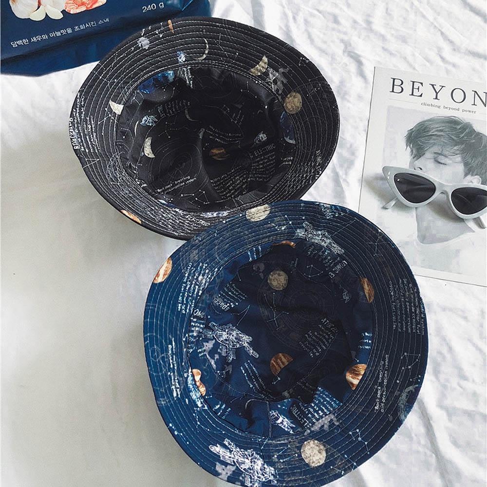 AHUA阿華有事嗎 韓系女裝配件 星際宇宙圖案雙面漁夫帽【H0026】 個性 漁夫帽 韓妞必備 百搭顯瘦基本款-細節圖3