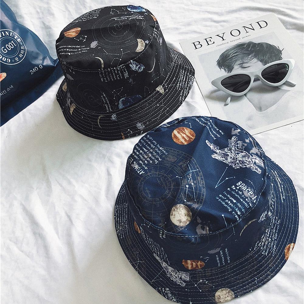AHUA阿華有事嗎 韓系女裝配件 星際宇宙圖案雙面漁夫帽【H0026】 個性 漁夫帽 韓妞必備 百搭顯瘦基本款-細節圖4