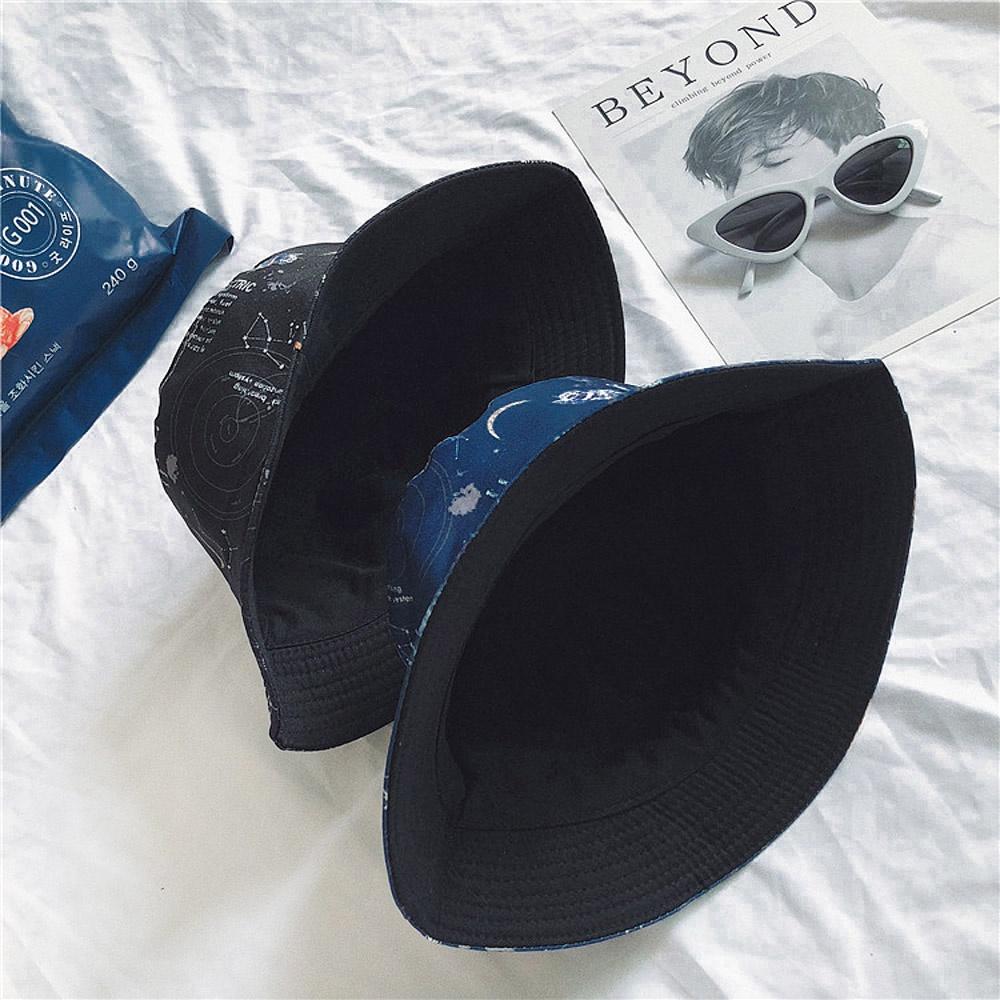 AHUA阿華有事嗎 韓系女裝配件 星際宇宙圖案雙面漁夫帽【H0026】 個性 漁夫帽 韓妞必備 百搭顯瘦基本款-細節圖6