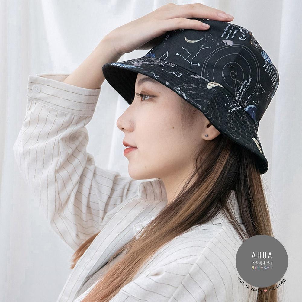 AHUA阿華有事嗎 韓系女裝配件 星際宇宙圖案雙面漁夫帽【H0026】 個性 漁夫帽 韓妞必備 百搭顯瘦基本款-細節圖7