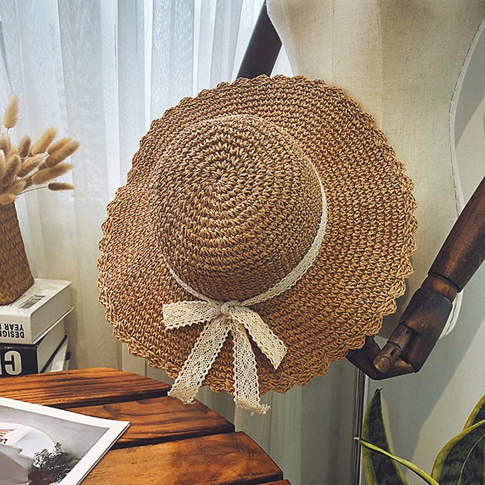 AHUA阿華有事嗎 韓系女裝配件 蝴蝶結遮陽草帽【H0027】遮陽 防曬 草帽 夏日 透氣 韓妞必備 百搭基本款-細節圖6