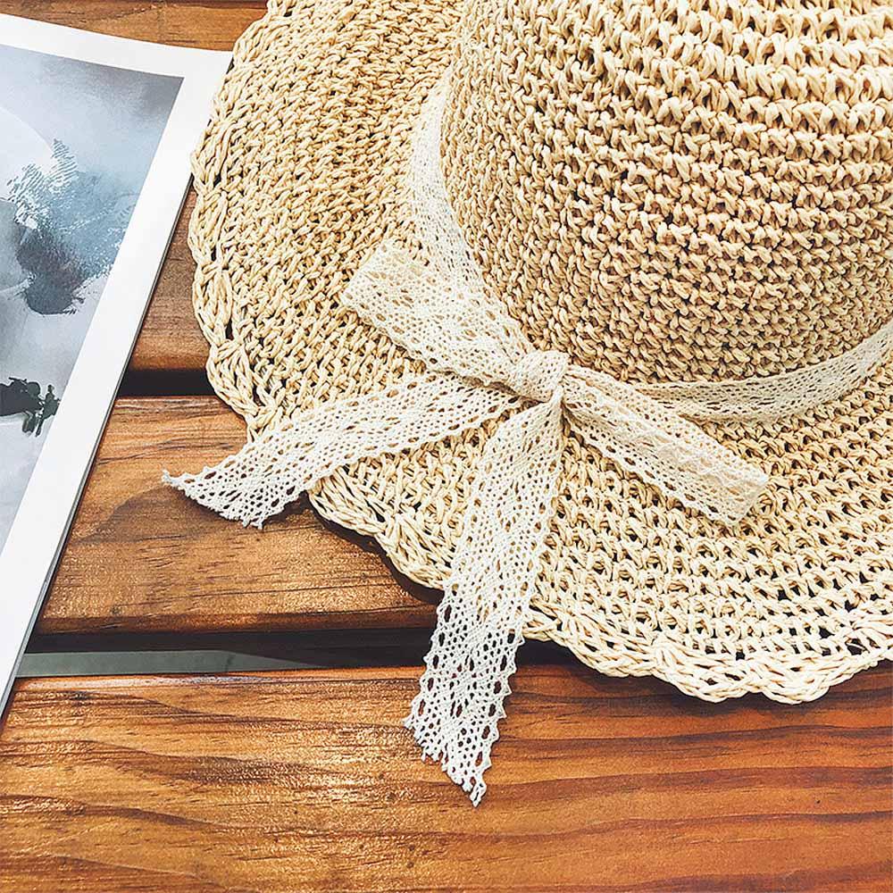 AHUA阿華有事嗎 韓系女裝配件 蝴蝶結遮陽草帽【H0027】遮陽 防曬 草帽 夏日 透氣 韓妞必備 百搭基本款-細節圖7