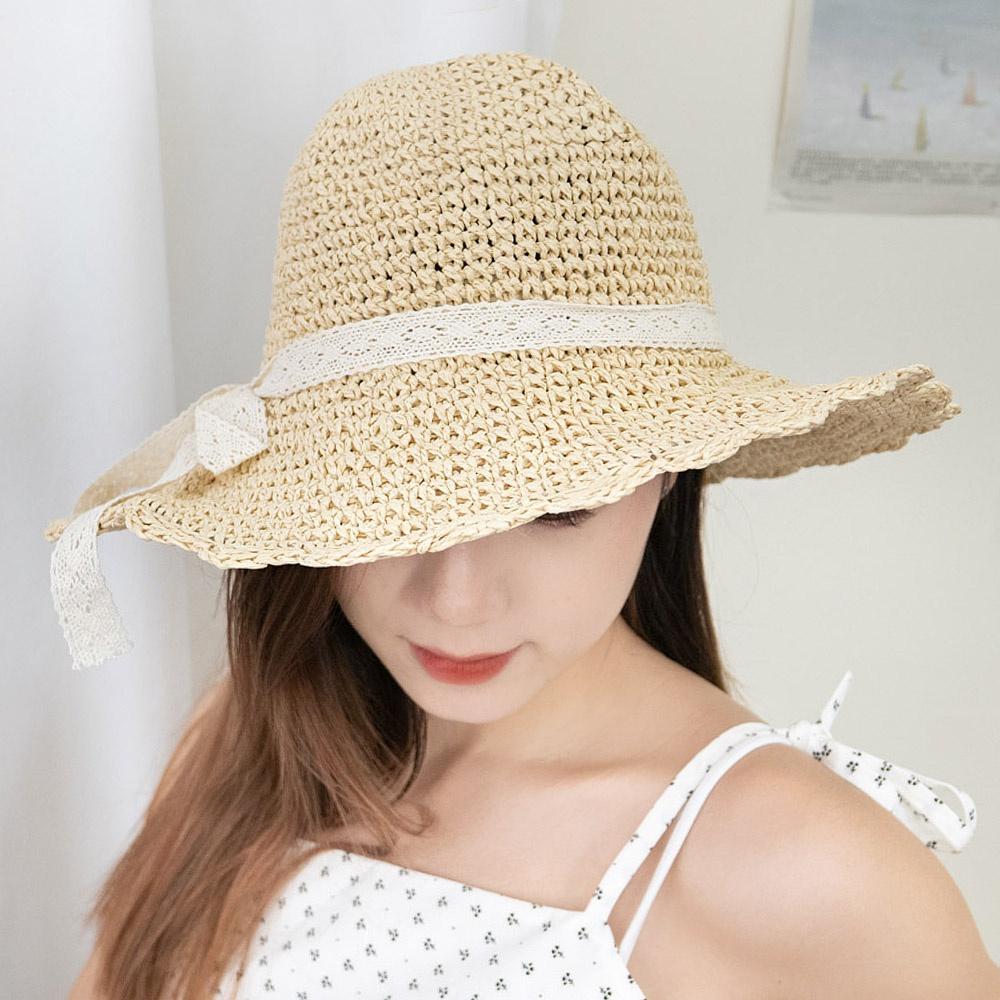 AHUA阿華有事嗎 韓系女裝配件 蝴蝶結遮陽草帽【H0027】遮陽 防曬 草帽 夏日 透氣 韓妞必備 百搭基本款-細節圖9