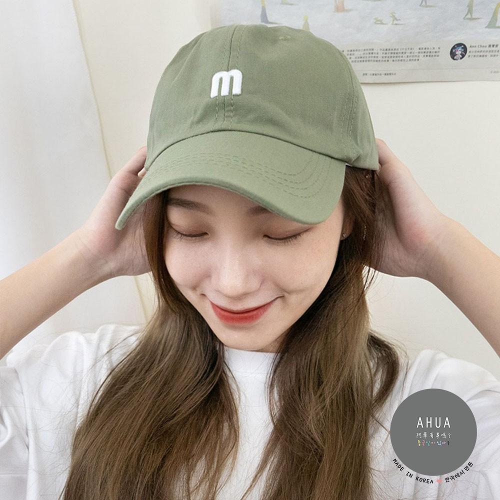 AUHA阿華有事嗎 韓系女裝配件 m字母刺繡可調式棒球帽【H0023】 韓妞必備 百搭顯瘦基本款-細節圖3