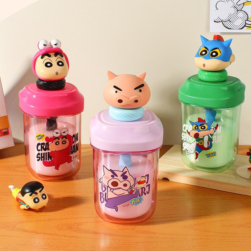 AHUA 阿華有事嗎 蠟筆小新立體大頭裝扮水瓶攪拌杯 F0041 生活百貨 攪拌杯-細節圖3