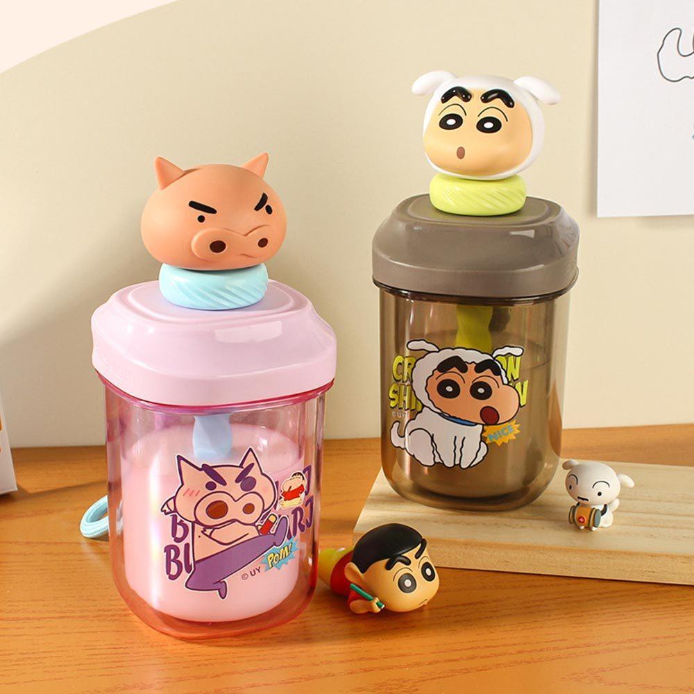 AHUA 阿華有事嗎 蠟筆小新立體大頭裝扮水瓶攪拌杯 F0041 生活百貨 攪拌杯-細節圖9