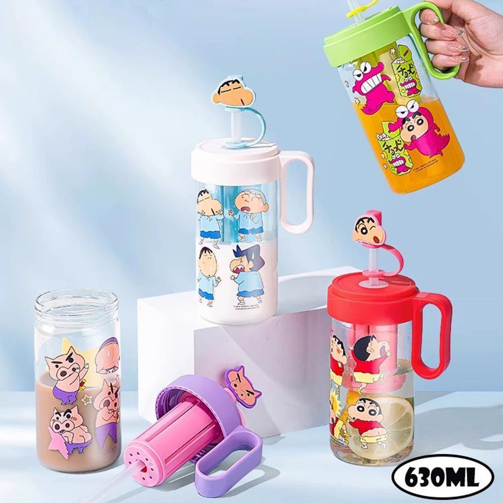 AHUA 阿華有事嗎 蠟筆小新吸管套握把玻璃水壺 F0045 生活百貨 玻璃水壺-細節圖3