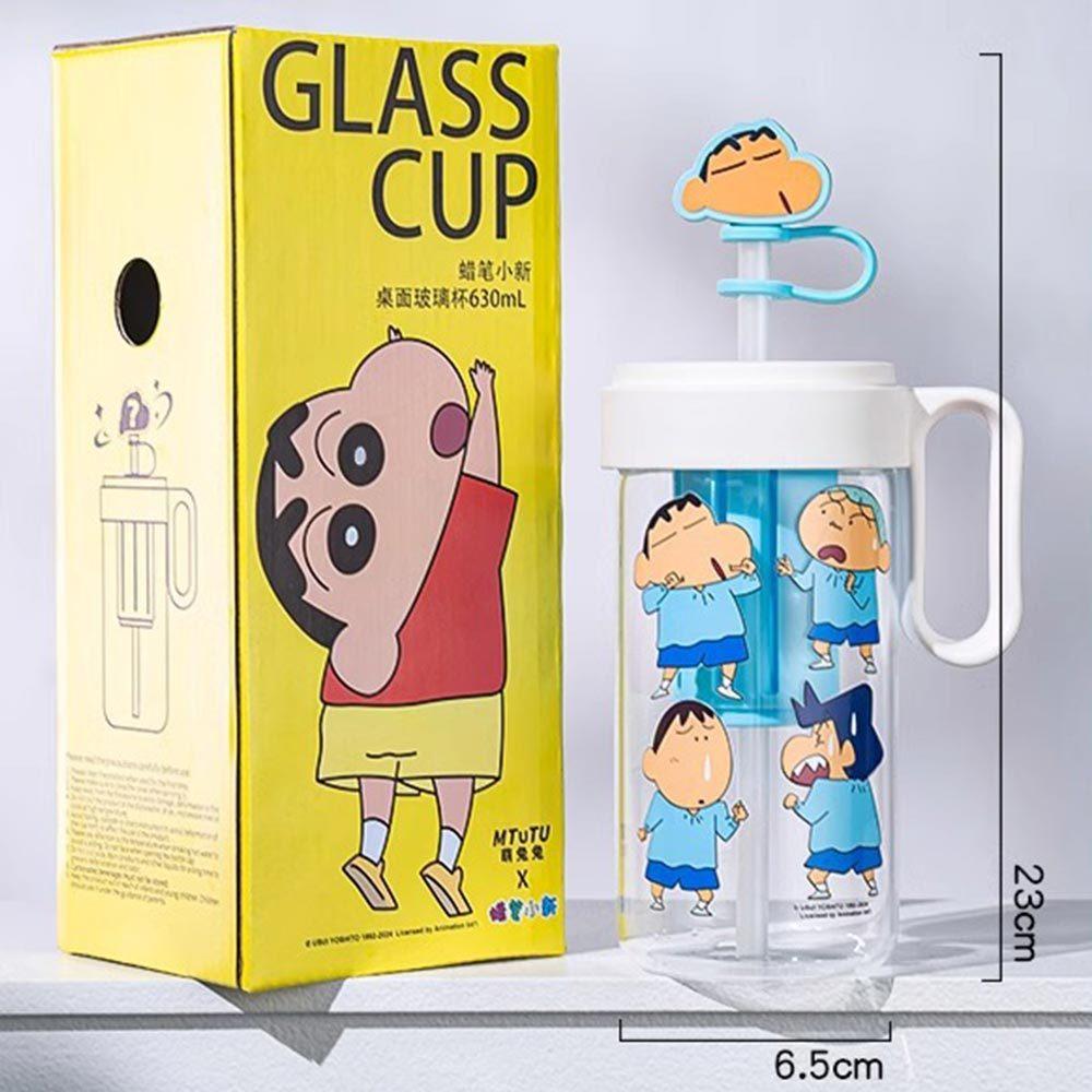 AHUA 阿華有事嗎 蠟筆小新吸管套握把玻璃水壺 F0045 生活百貨 玻璃水壺-細節圖7
