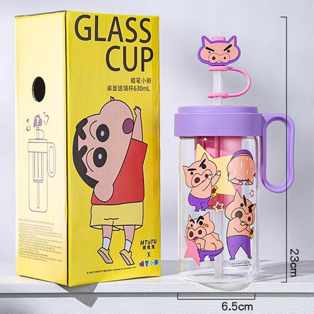 AHUA 阿華有事嗎 蠟筆小新吸管套握把玻璃水壺 F0045 生活百貨 玻璃水壺-細節圖8