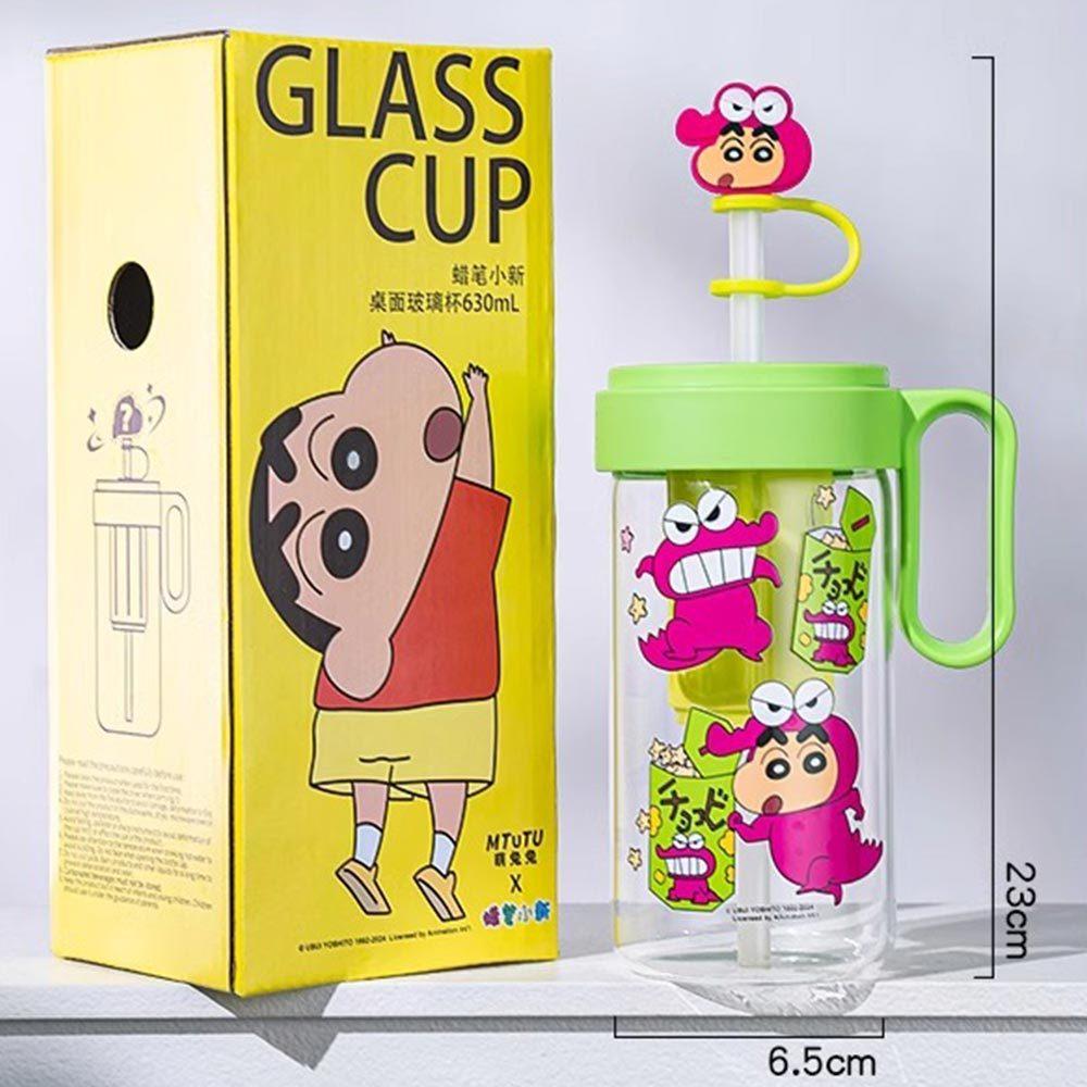 AHUA 阿華有事嗎 蠟筆小新吸管套握把玻璃水壺 F0045 生活百貨 玻璃水壺-細節圖9