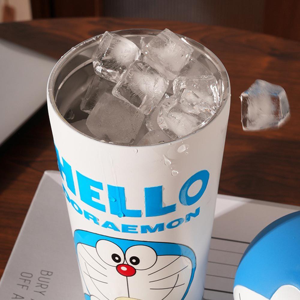 AHUA 阿華有事嗎 哆啦A夢立體大頭杯蓋吸管不鏽鋼保溫杯 F0053 生活百貨 吸管水杯 保溫杯-細節圖4