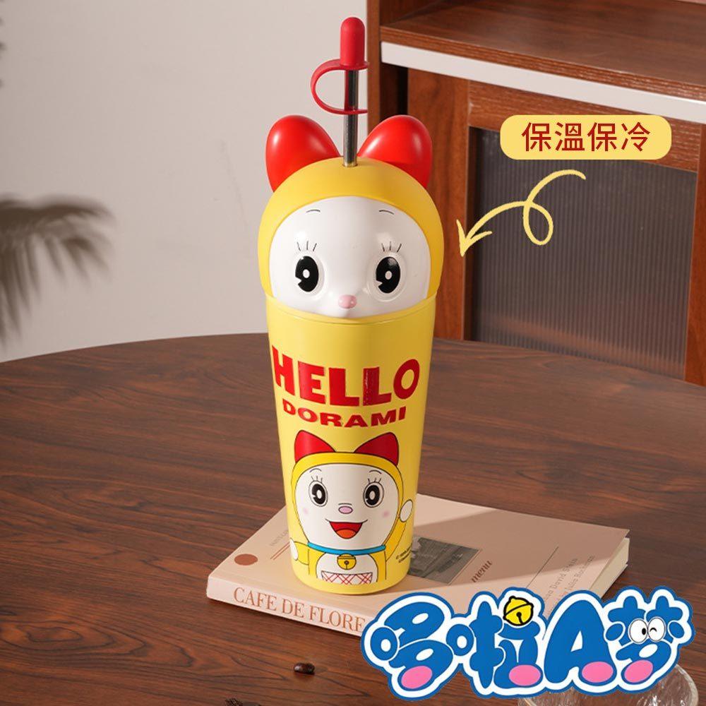 AHUA 阿華有事嗎 哆啦A夢立體大頭杯蓋吸管不鏽鋼保溫杯 F0053 生活百貨 吸管水杯 保溫杯-細節圖7
