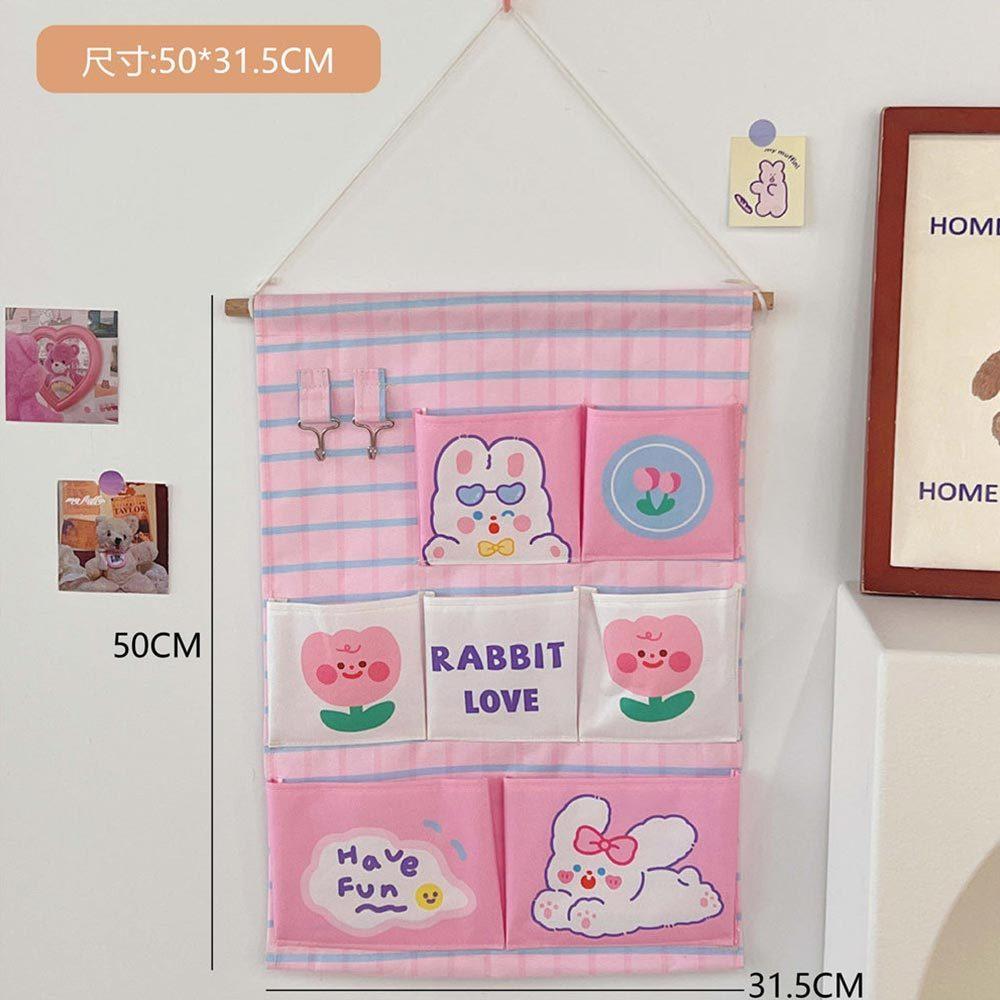 AHUA 阿華有事嗎 可愛卡通動物掛壁式收納袋7格款 F0048 生活百貨 分隔袋 收納袋-細節圖8