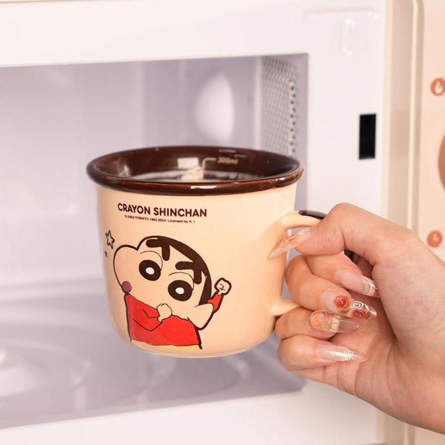AHUA 阿華有事嗎 蠟筆小新與小白日常陶瓷馬克杯 F0044 生活百貨 馬克杯-細節圖5
