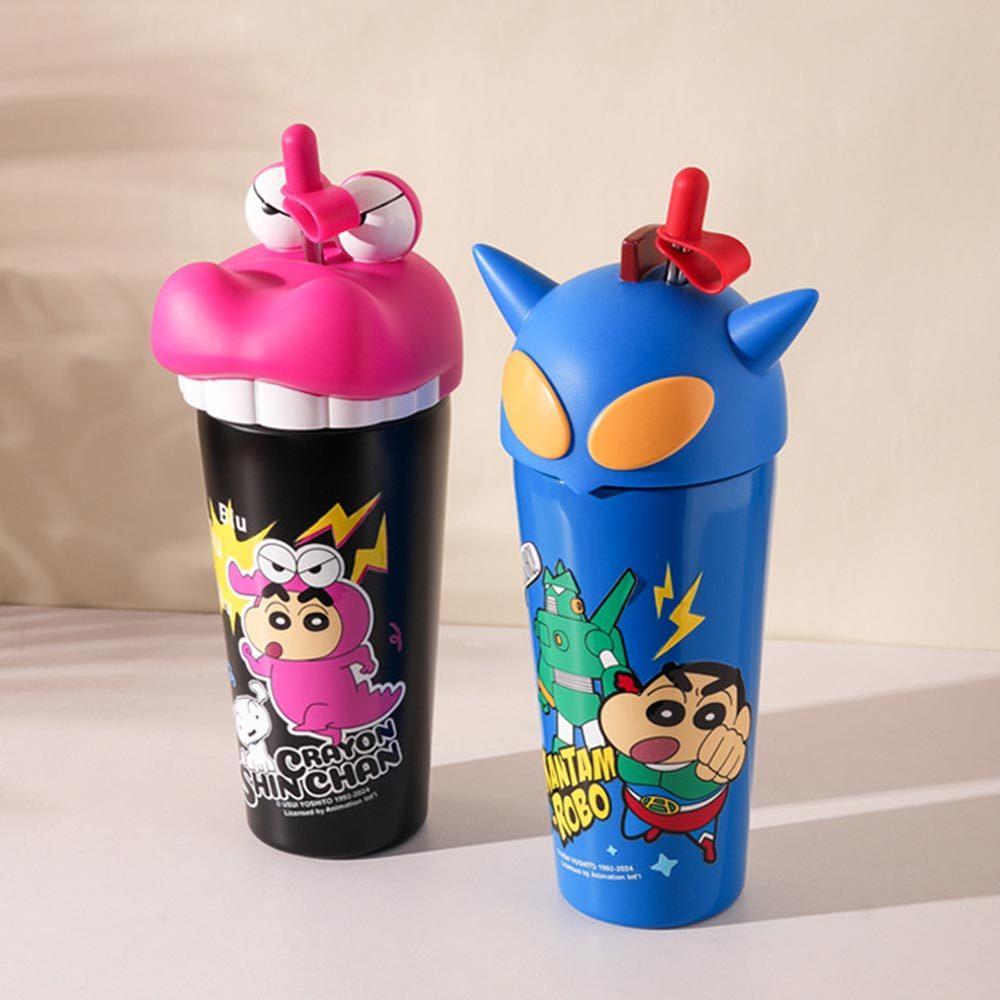 AHUA 阿華有事嗎 蠟筆小新立體大頭杯蓋吸管不鏽鋼保溫杯 F0052 生活百貨 吸管水杯 保溫杯-細節圖4