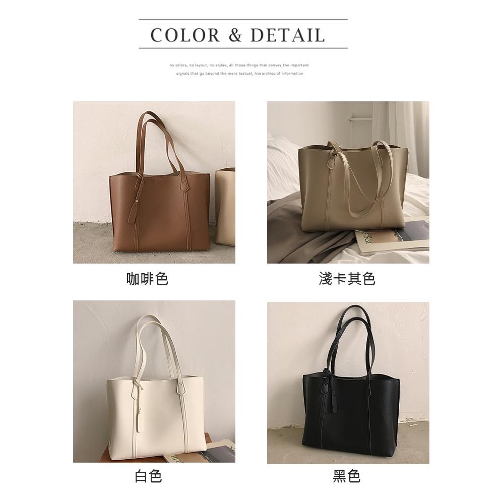 AHUA阿華有事嗎 韓系大容量皮革吊牌托特包 B0035  韓妞必備 百搭配件 包包 手提袋 肩背包 托特包-細節圖2