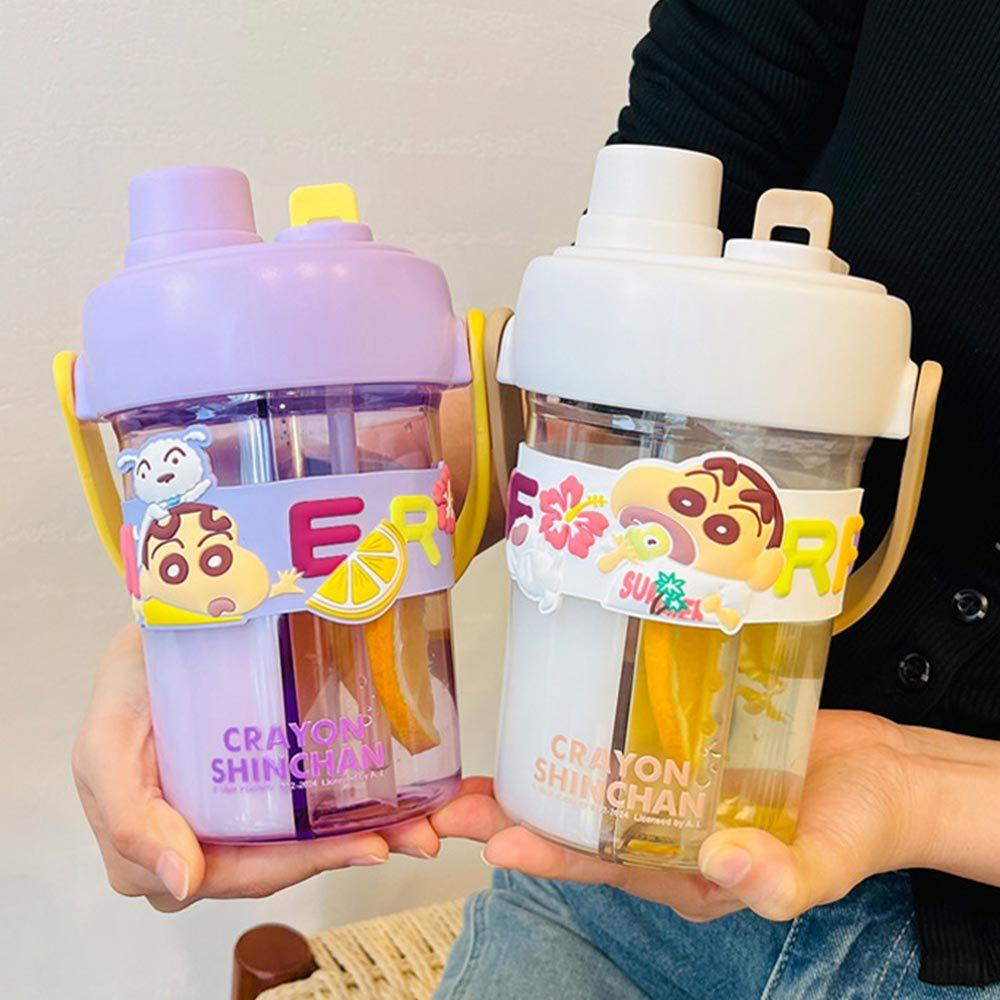AHUA 阿華有事嗎 蠟筆小新大容量吸管水果桶雙飲水壺 F0042 生活百貨 水壺-細節圖4