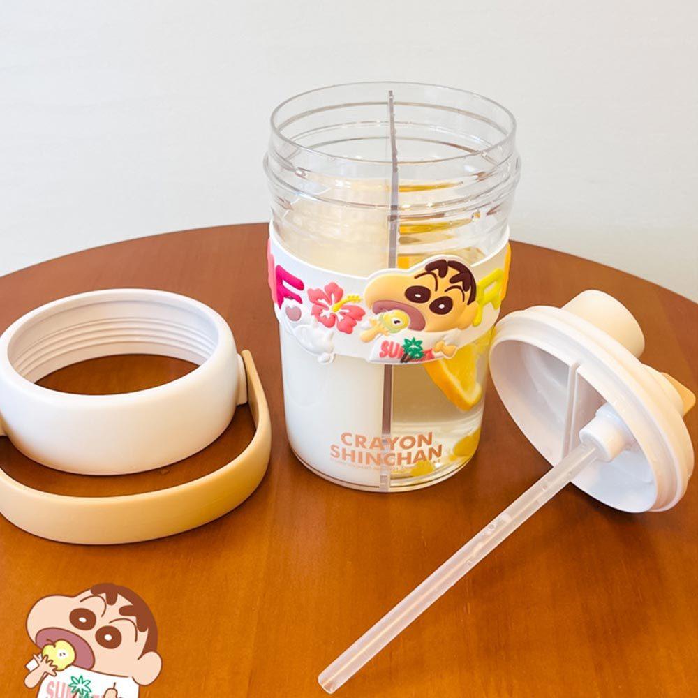 AHUA 阿華有事嗎 蠟筆小新大容量吸管水果桶雙飲水壺 F0042 生活百貨 水壺-細節圖7