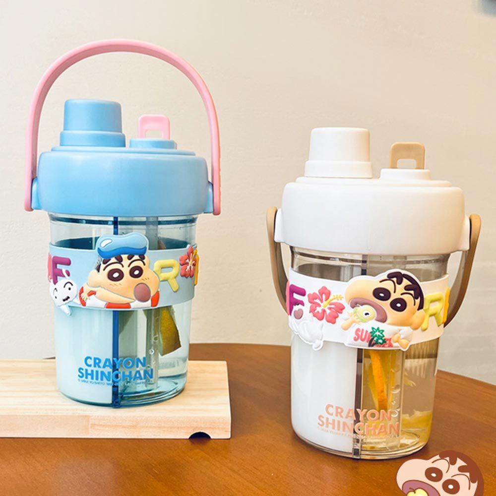 AHUA 阿華有事嗎 蠟筆小新大容量吸管水果桶雙飲水壺 F0042 生活百貨 水壺-細節圖8