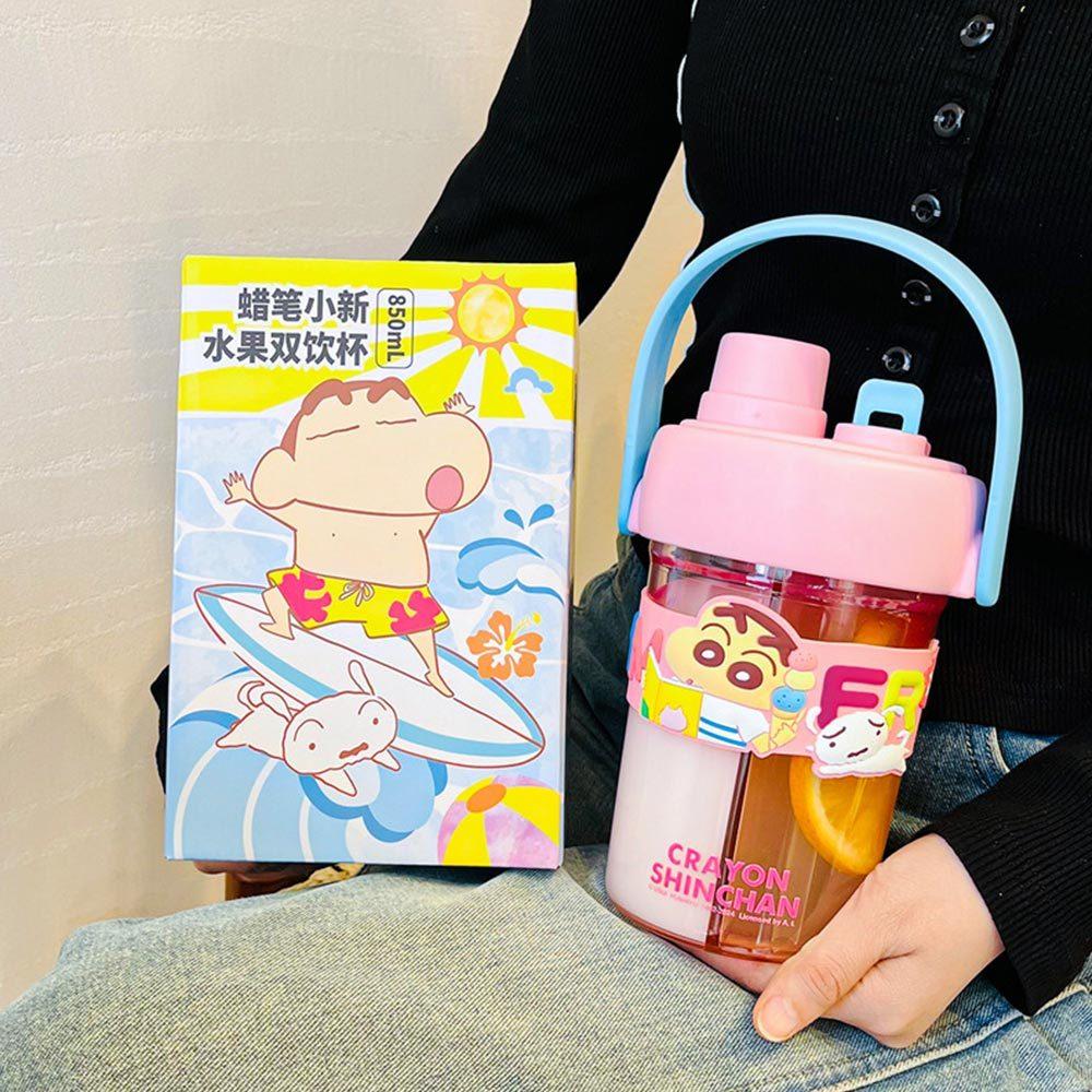 AHUA 阿華有事嗎 蠟筆小新大容量吸管水果桶雙飲水壺 F0042 生活百貨 水壺-細節圖9
