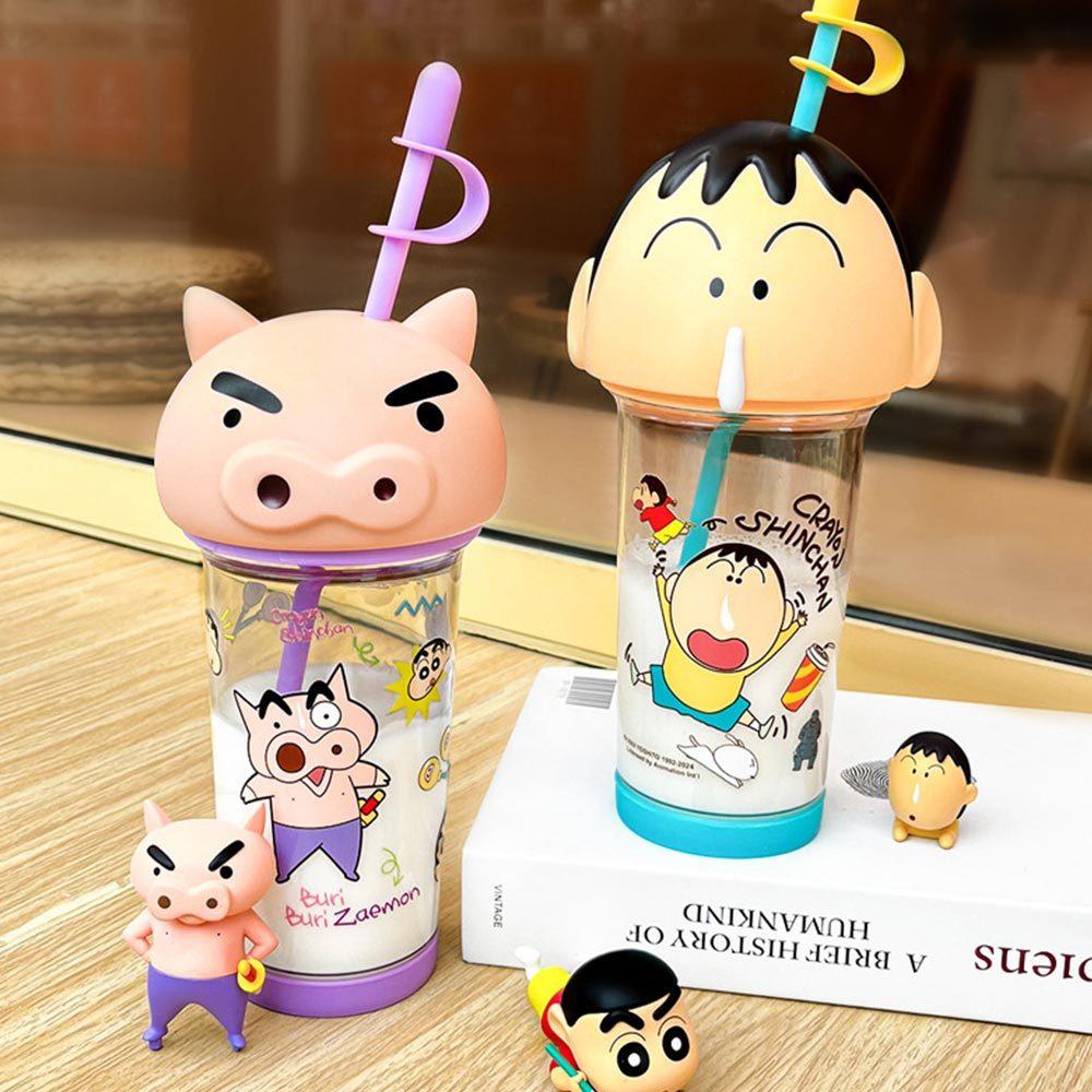 AHUA 阿華有事嗎 蠟筆小新立體大頭杯蓋吸管水杯 F0051 生活百貨 吸管水杯-細節圖4