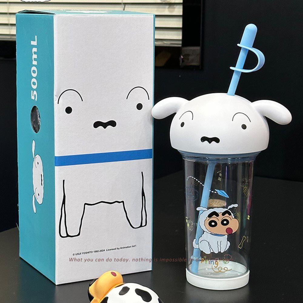 AHUA 阿華有事嗎 蠟筆小新立體大頭杯蓋吸管水杯 F0051 生活百貨 吸管水杯-細節圖8