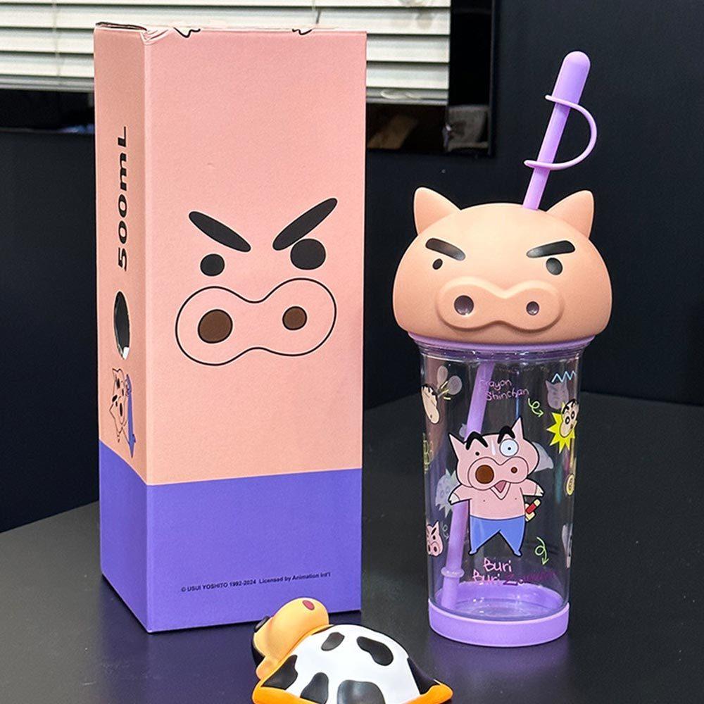 AHUA 阿華有事嗎 蠟筆小新立體大頭杯蓋吸管水杯 F0051 生活百貨 吸管水杯-細節圖9