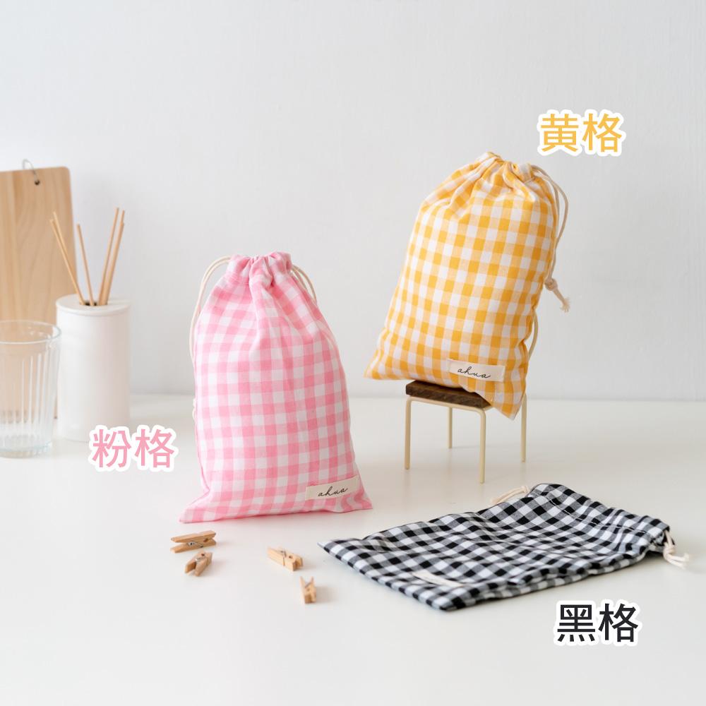 AHUA阿華有事嗎 韓系包包  撞色格子束口袋(大) B0054  韓妞必備小物 百搭配件 包包 袋子 手袋 束口小包-細節圖2