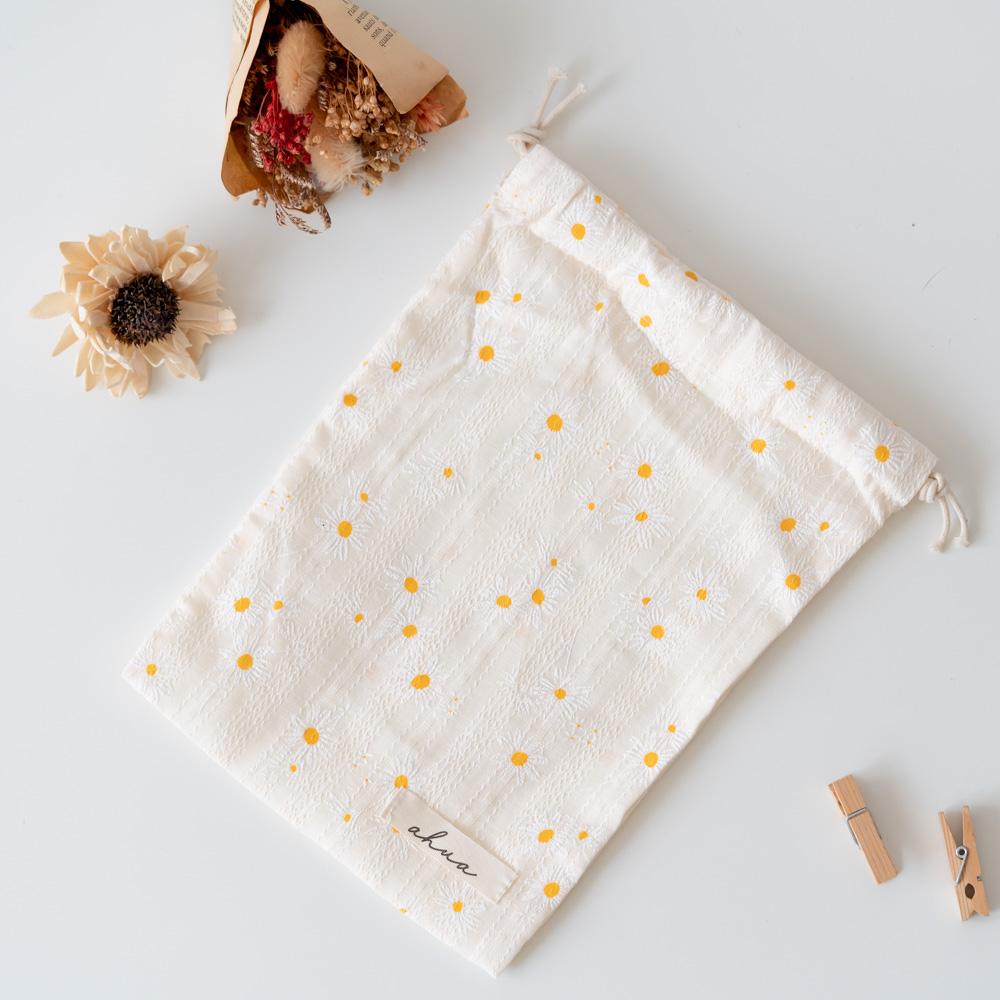 AHUA阿華有事嗎 韓系包包  滿版小雛菊束口袋(大)B0055  韓妞必備小物 百搭配件 包包 袋子 手袋 日系小花-細節圖7