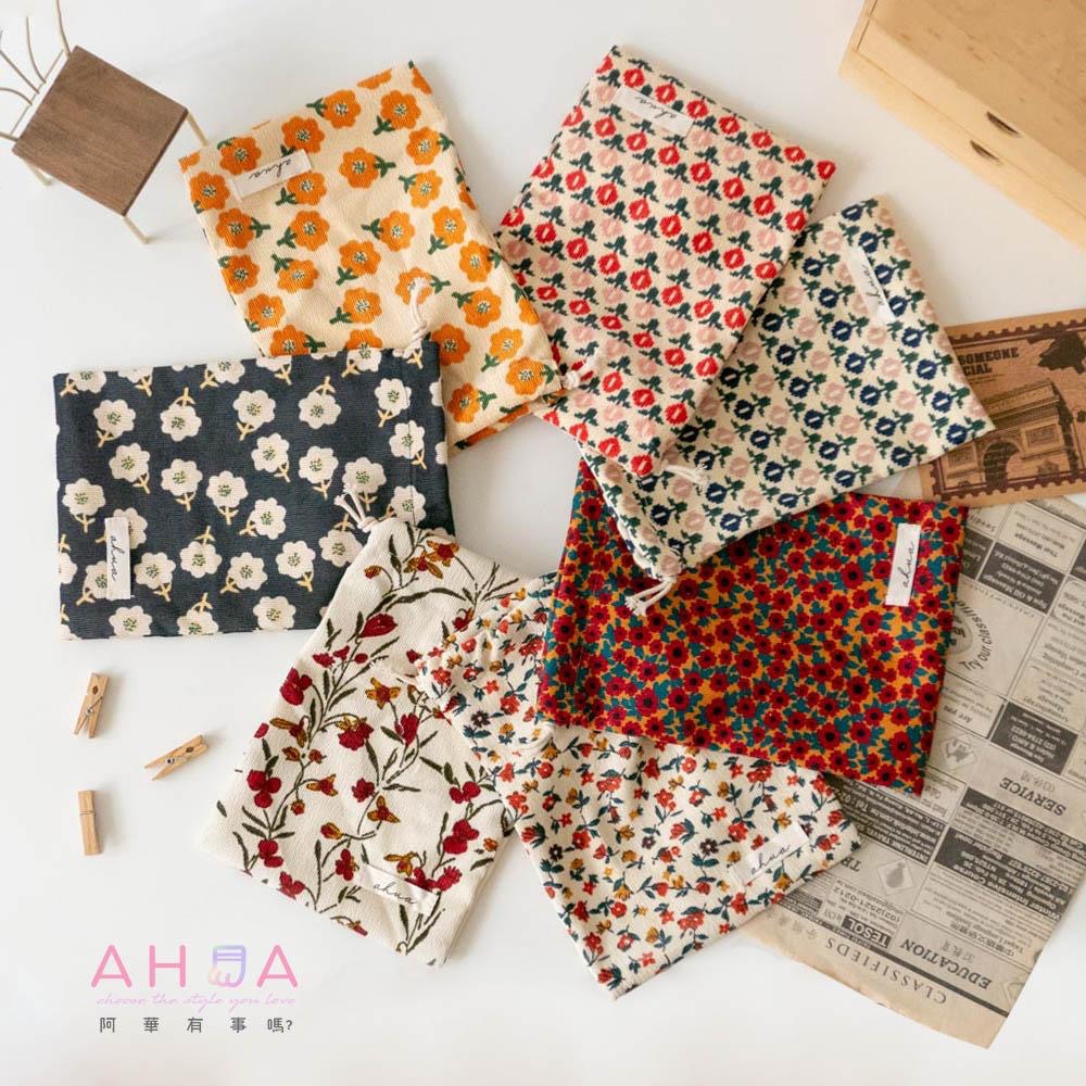 AHUA阿華有事嗎 韓系包包  滿版花朵燈芯絨束口袋(大) B0056  韓妞必備小物 百搭配件 包包 袋子 手袋 收納-細節圖3