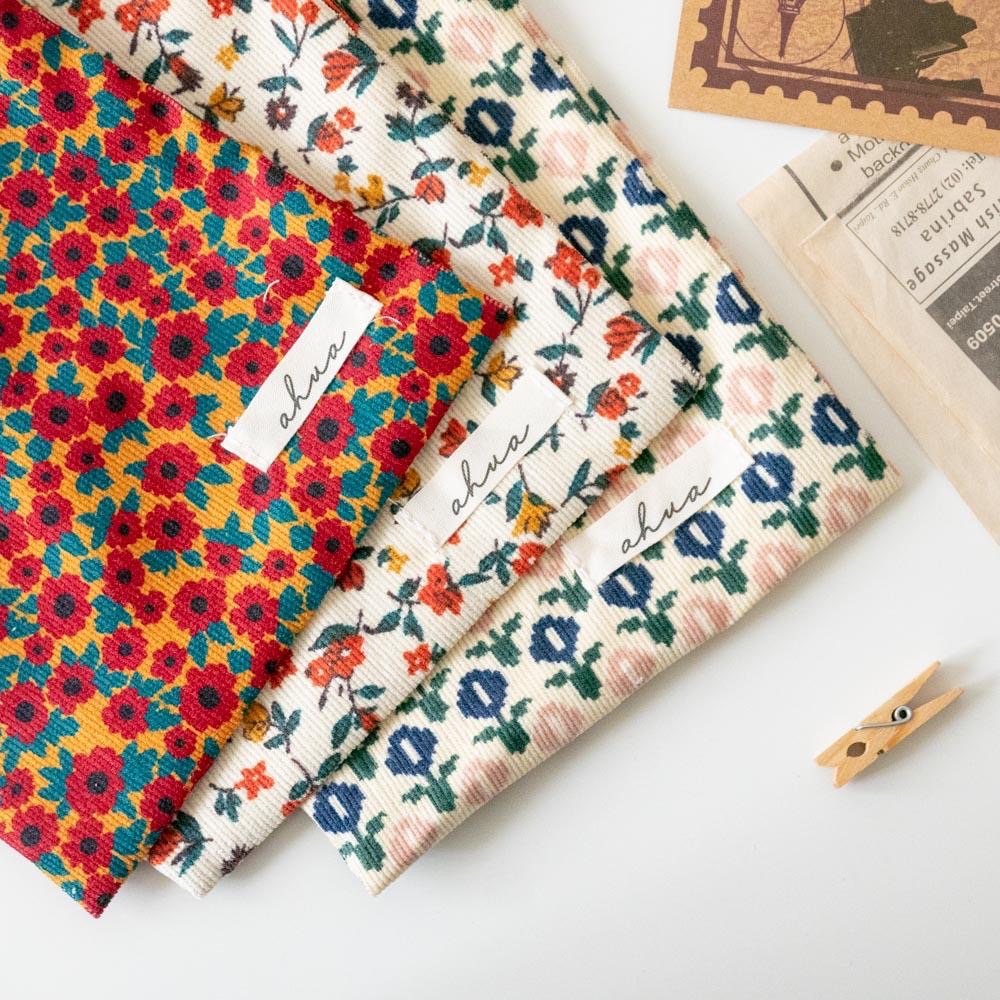 AHUA阿華有事嗎 韓系包包  滿版花朵燈芯絨束口袋(大) B0056  韓妞必備小物 百搭配件 包包 袋子 手袋 收納-細節圖4