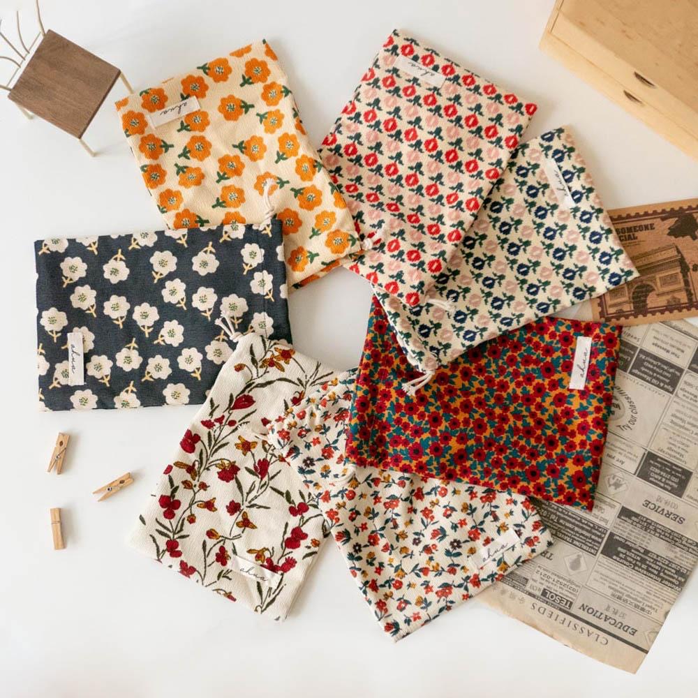 AHUA阿華有事嗎 韓系包包  滿版花朵燈芯絨束口袋(大) B0056  韓妞必備小物 百搭配件 包包 袋子 手袋 收納-細節圖8