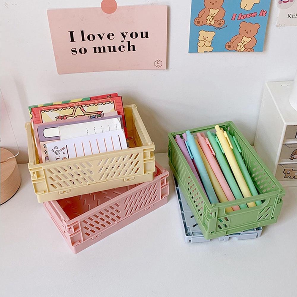 AHUA阿華有事嗎  馬卡龍折疊收納盒-迷你款【F0025】桌面 文具 雜物 收納 置物籃-細節圖2