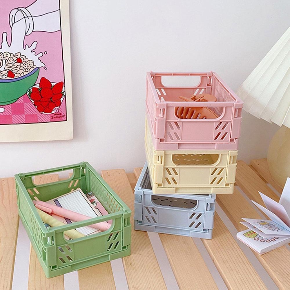 AHUA阿華有事嗎  馬卡龍折疊收納盒-迷你款【F0025】桌面 文具 雜物 收納 置物籃-細節圖4