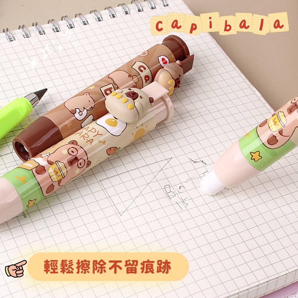 AHUA 阿華有事嗎 立體筆夾水豚按動式橡皮擦 O0050 可愛 文具 開學用品 辦公用品-細節圖6