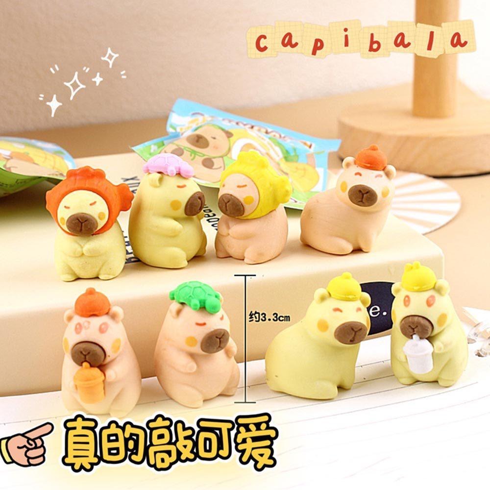 AHUA 阿華有事嗎 立體水豚造型橡皮擦驚喜包 O0049 可愛 文具 開學用品 辦公用品-細節圖5